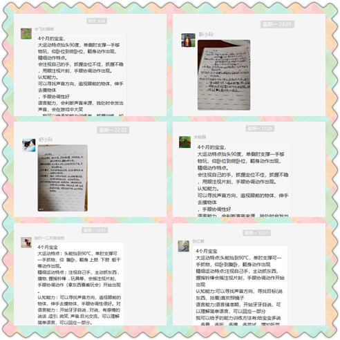 西安燕子月嫂參加《嬰幼兒早期發(fā)展》課程的學(xué)員們完成作業(yè)情況